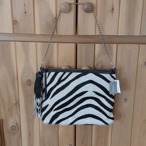 Brand new with tags Chico's zebra clutch